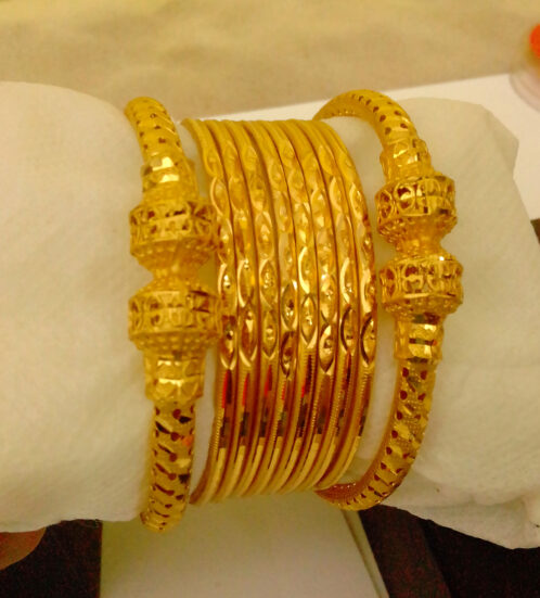 22K Gold Plated Designer 18 Pcs Bangles Bracelet Churi Party Set Collection