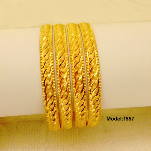 Golden Party Wear 28 gram Gold Plated Bangles