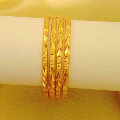 4 set traditional gold plated bangles for women